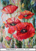 Poppy Passion-4, Oil on Canvas